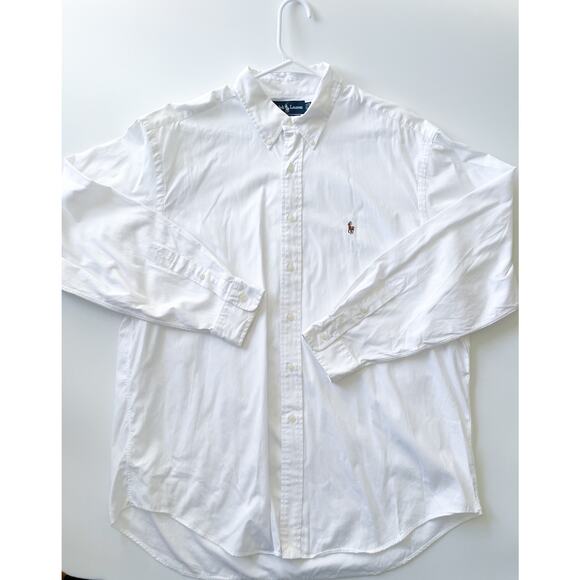 Men's White Polo Ralph Lauren Yarmouth Oxford Button Down Shirt Size 17 1/2-36 - Picture 1 of 6